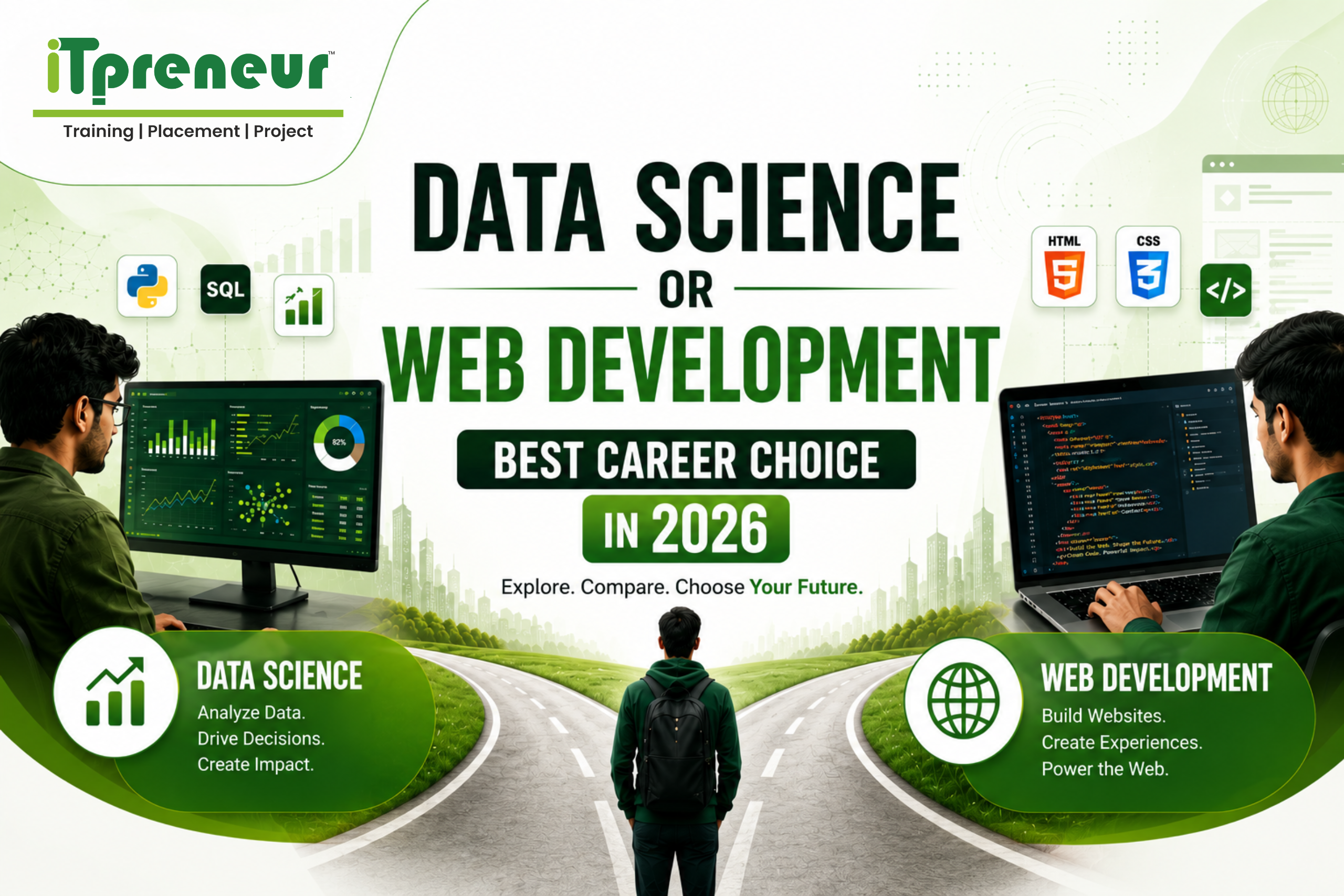 Data Science vs Web Development, Data Science vs Web Development 2026, Data Science Career, Web Development Career, Best IT Career in 2026, Data Science Career Scope, Web Development Career Scope